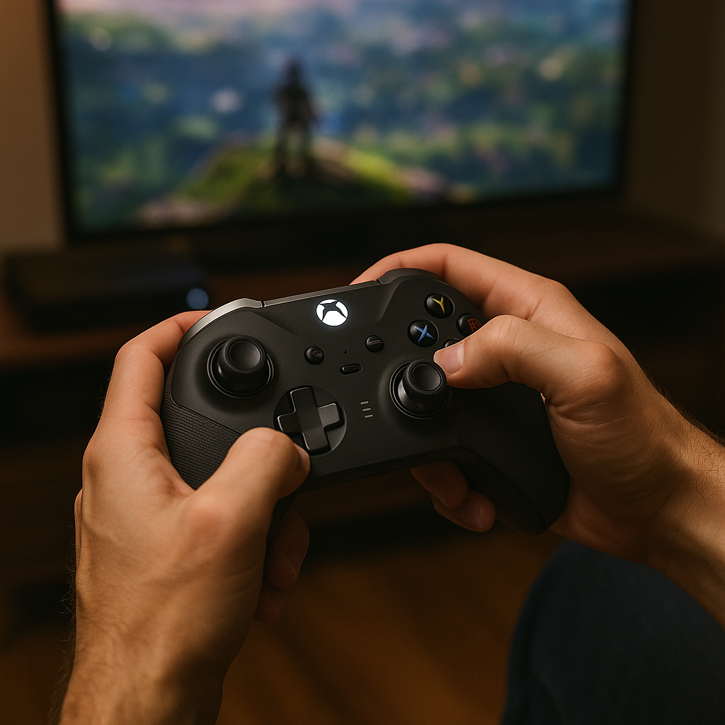 Xbox Elite Wireless Controller Series 2を使用している様子