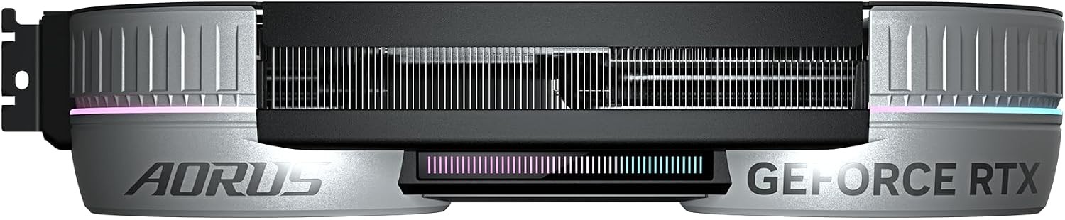 AORUS RTX 5080 INFINITYの側面とRGB Haloの画像