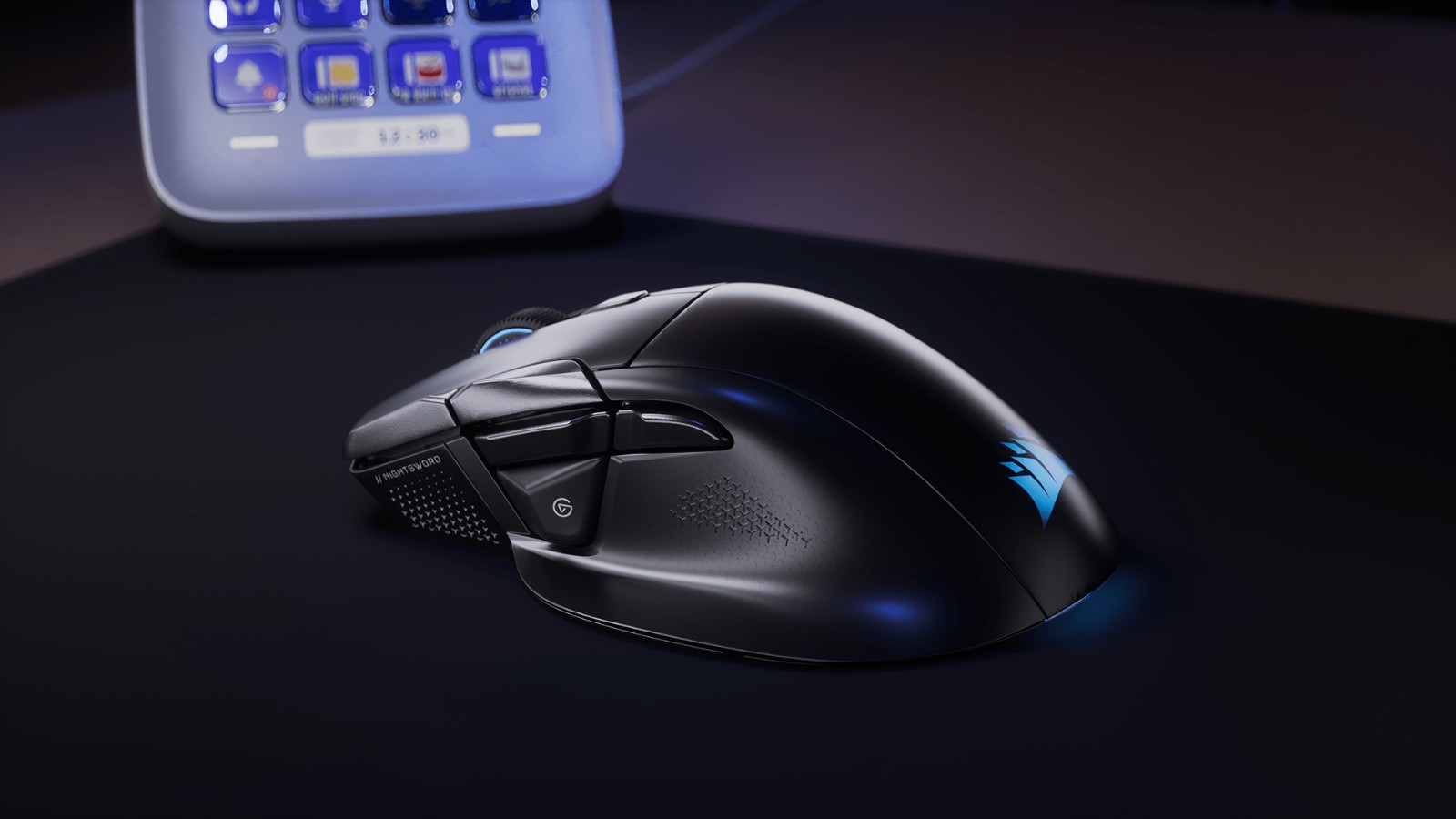 NIGHTSWORD v2 WIRELESS SDの側面にあるStream Deck起動ボタン