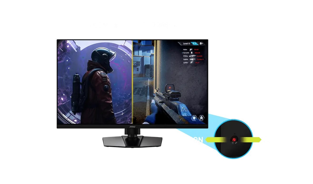 MSI MAG 321UPD E14のデュアルモードと5方向ジョイスティック