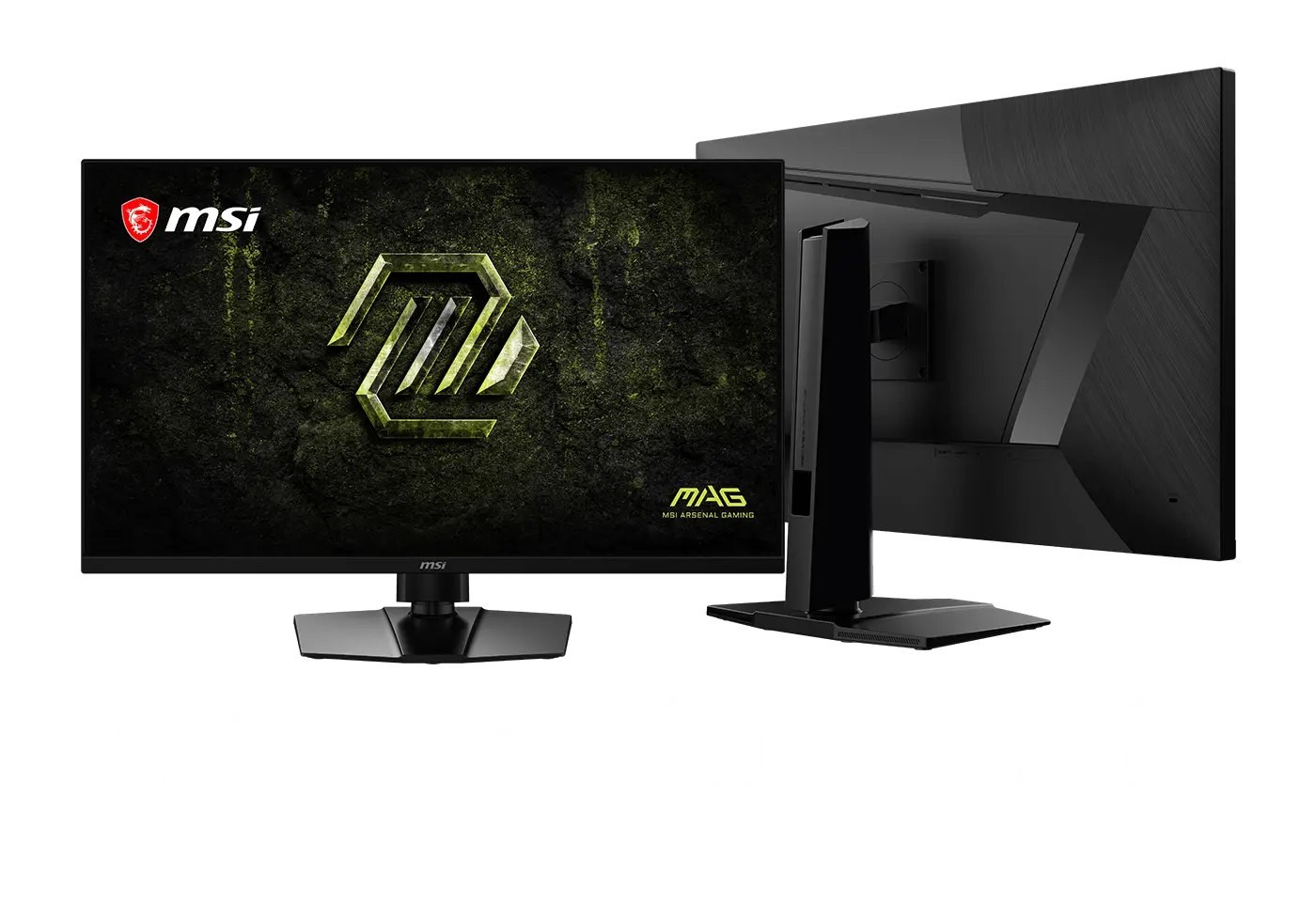 MSI MAG 321UPD E14の正面と背面