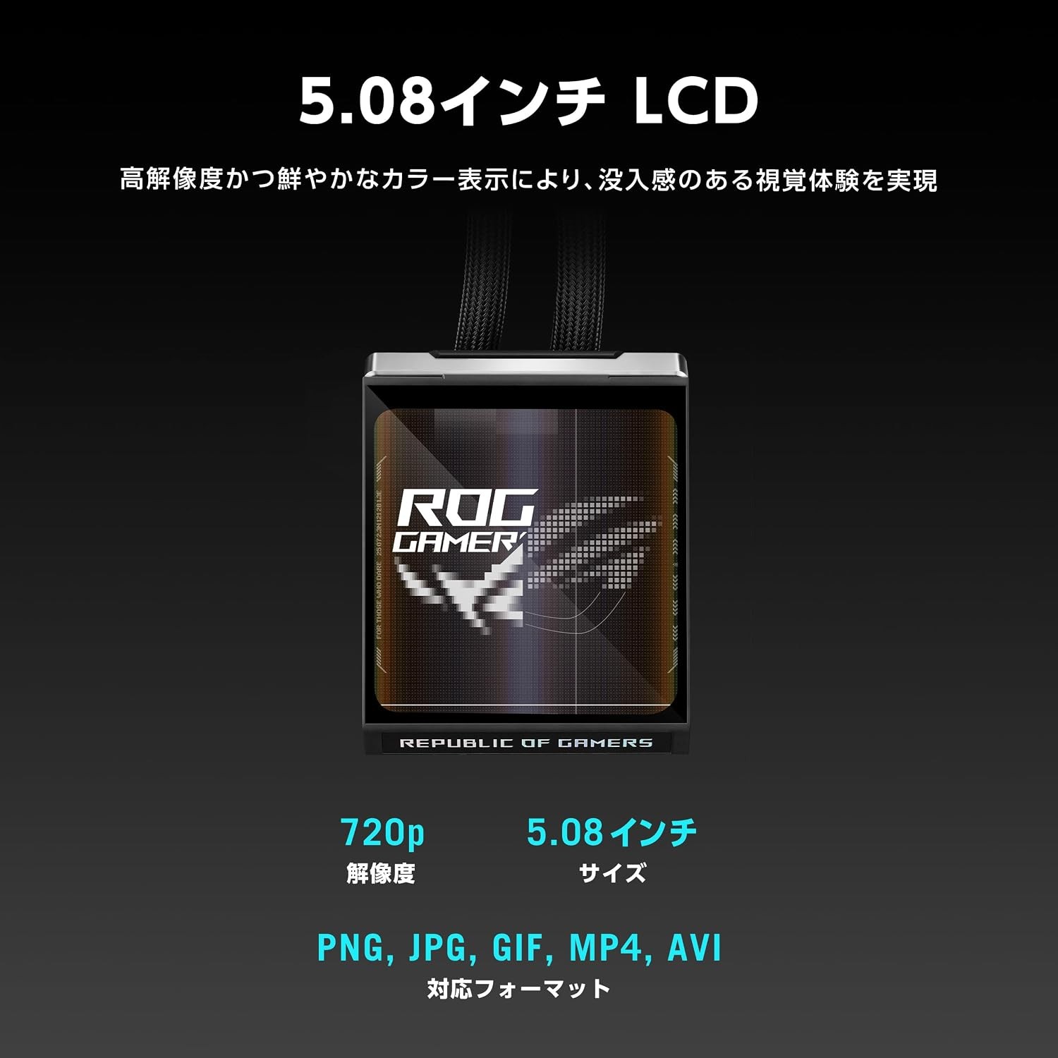 5.08インチLCDを搭載したROG Strix SLC IV 360の水冷ヘッド